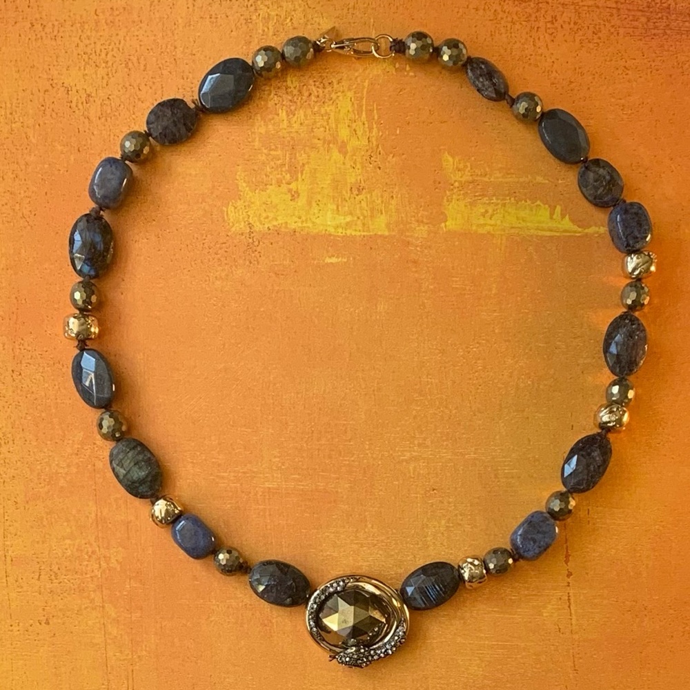 Alexis Bittar New Vanitas Coiled Snake Labradorite Beaded Statement Necklace - Picture 12 of 15